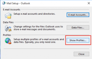 remove profile from outlook 2016