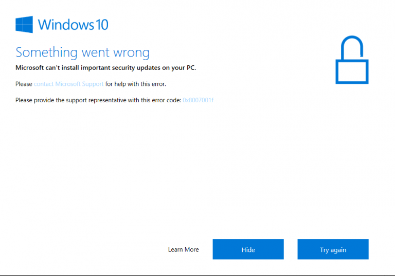 Fix Windows 10 Update Install Issue with Error Code 0x8007001F - Microsoft Watch